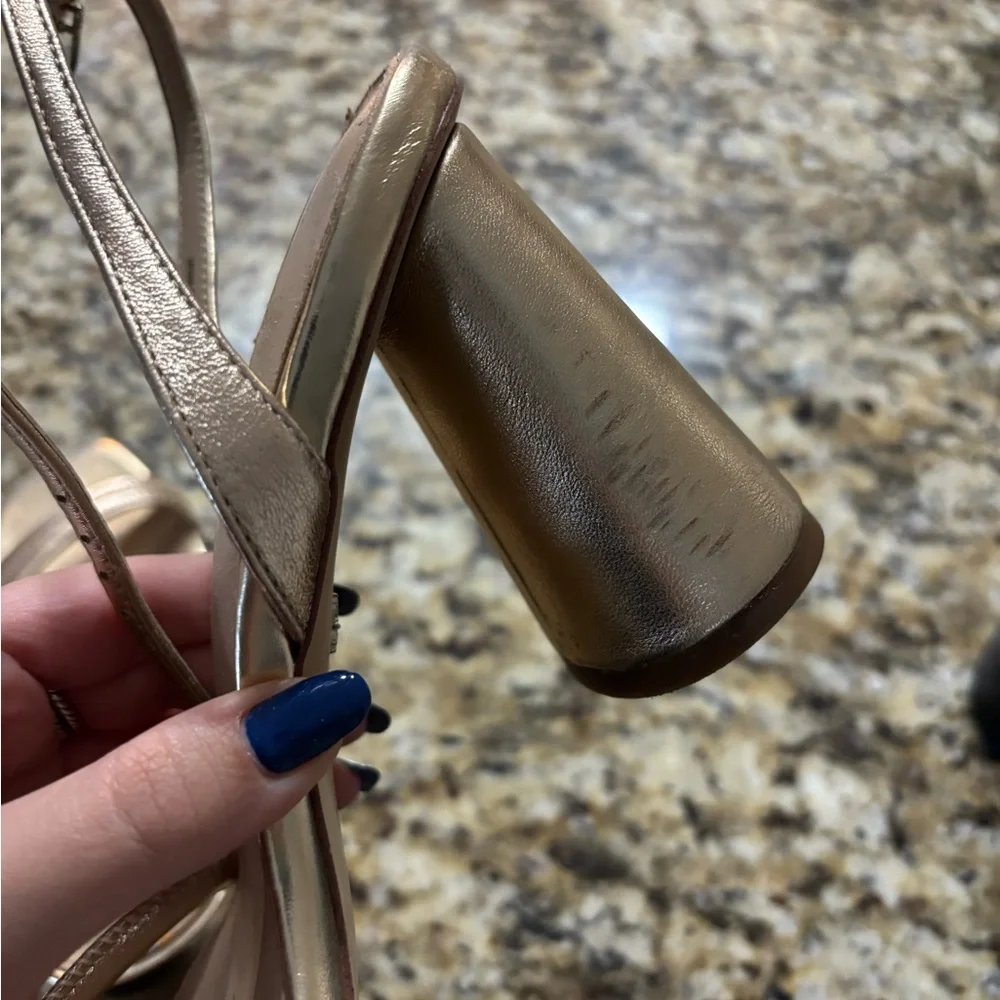 Sam Edelman Metallic Gold Strappy Heels - Picture 5 of 5